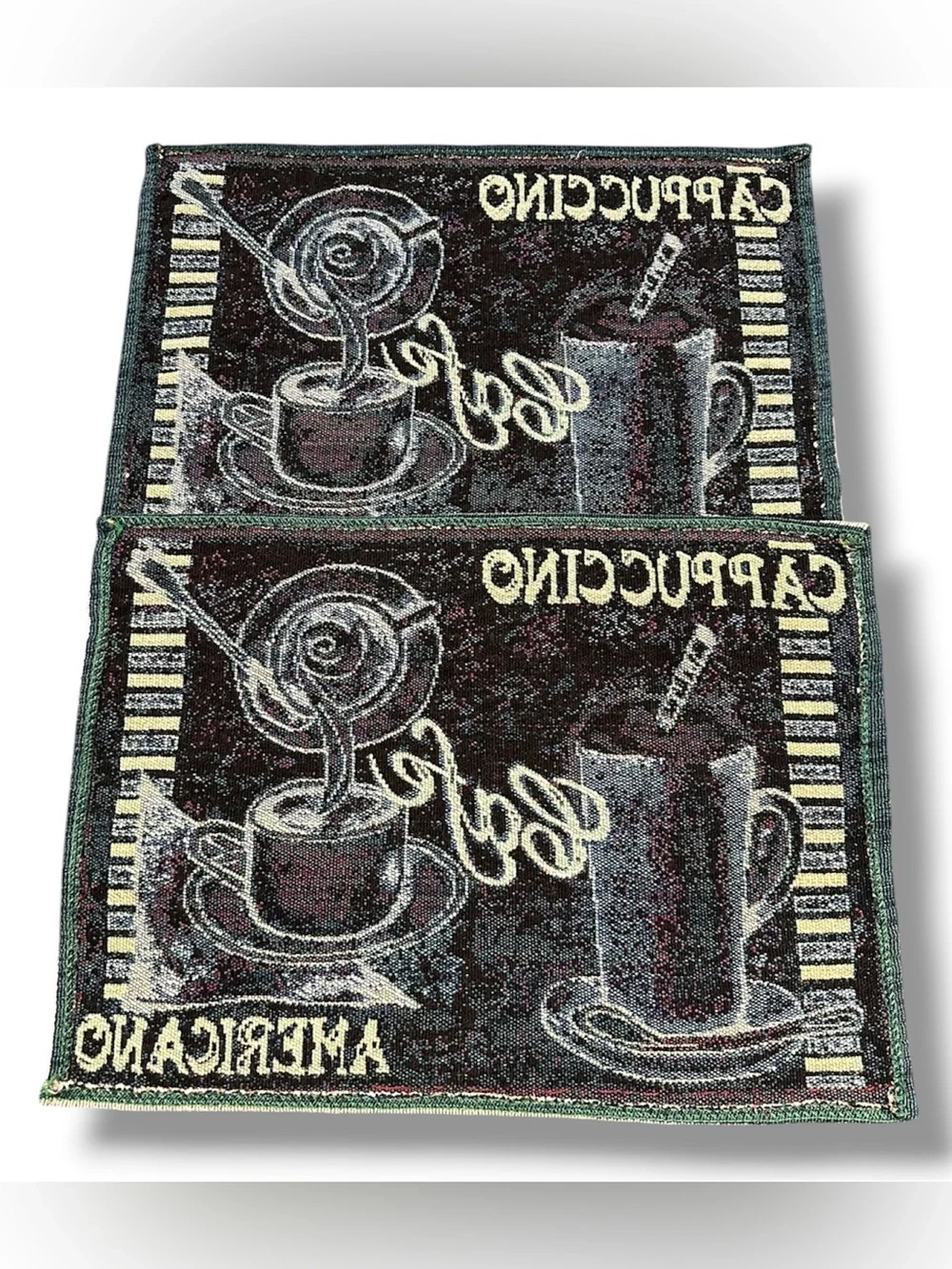 Set of 2 Coffee Cappuccino Tapestry Breakfast Table Placemat 15